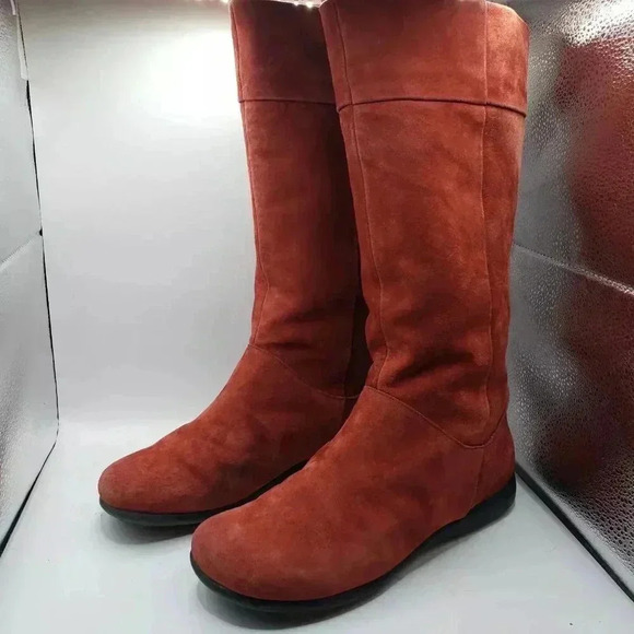 Santana Canada Sherpa Lined Knee Length Boots suede Leather Women's 8 M Red - Picture 5 of 9